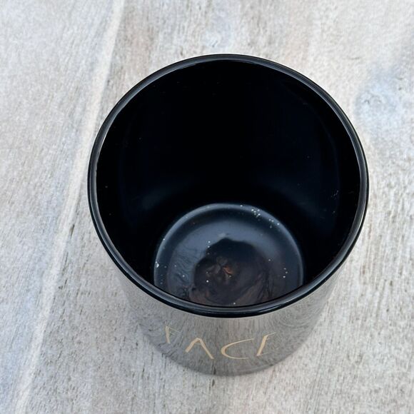 RAE DUNN New FACE Cosmetic Storage Cup Black Glass Brush Holder Accessories - Picture 5 of 8
